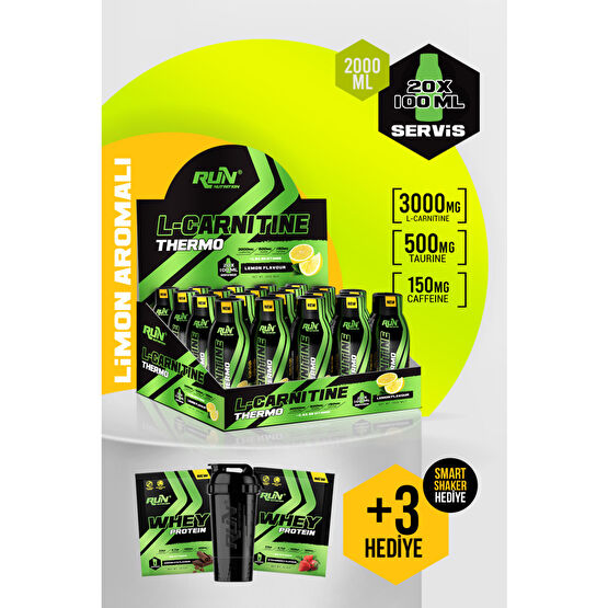 Run Nutrition L-carnitine - 20 Ampül - Limon Aromalı - 3000mg - 20 Servis - Hediyeli Yağ Yakıcı Fiyatı