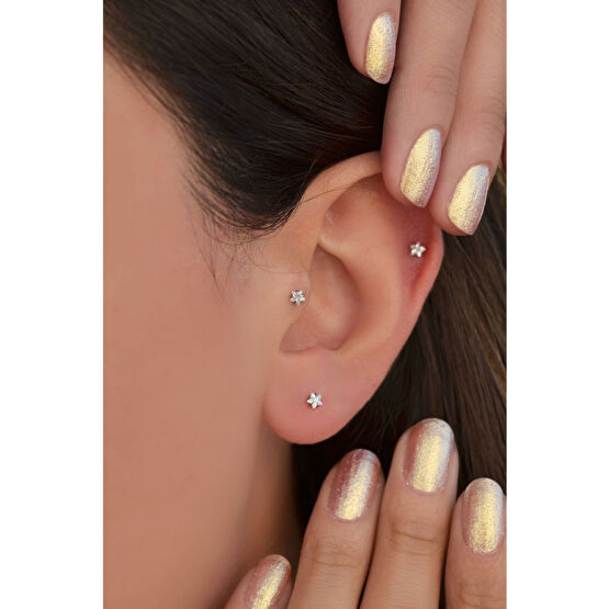 Sacce Scarves&Accessories Çelik Yıldız Piercing 6 Mm Tragus Helix Kıkırdak Conch Altın & Gümüş Piercing Fiyatı