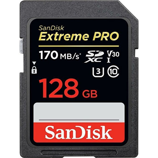 Sandisk Extreme Pro 128GB SDXC Card 128GB 170MB/s V30 UHS-I U3 Hafıza Kartı SDSDXXY-128G-GN4IN Hafıza Kartları Fiyatı