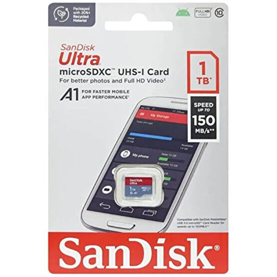 Sandisk Ultra 1 TB 150MB/s Micro Sdxc Uhs-I Hafıza Kartı Sdsquac-1T00-Gn6Mn Hafıza Kartları Fiyatı