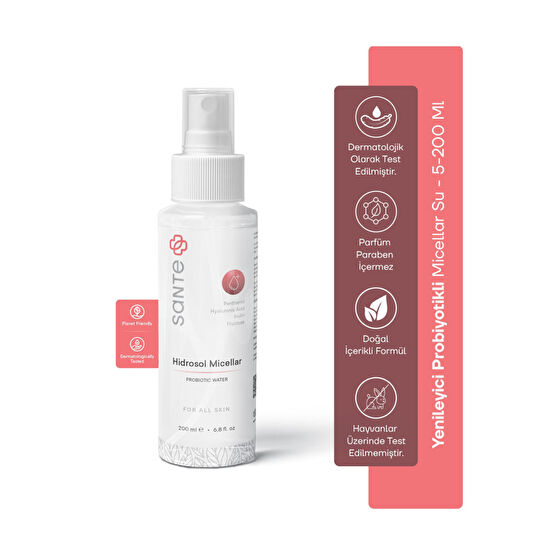 SantePlus Sante Plus Hidrosol Micellar Probiyotikli Yüz Temizleme Suyu 200 Ml Makyaj Temizleyicileri Fiyatı