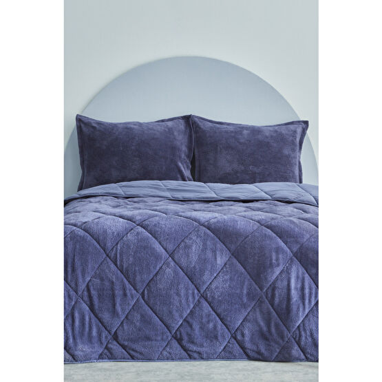 Sarah Anderson Cornelia Sherpa Çift Kişilik Comfort Set Indigo Yatak Seti / Uyku Seti Fiyatı