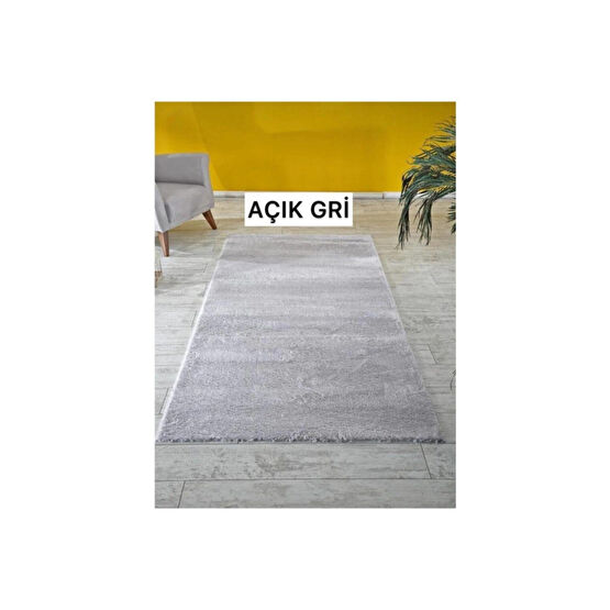 Sarar Dream House Peluş Halı Yumuşak Açık Gri 80 x 350 Beden