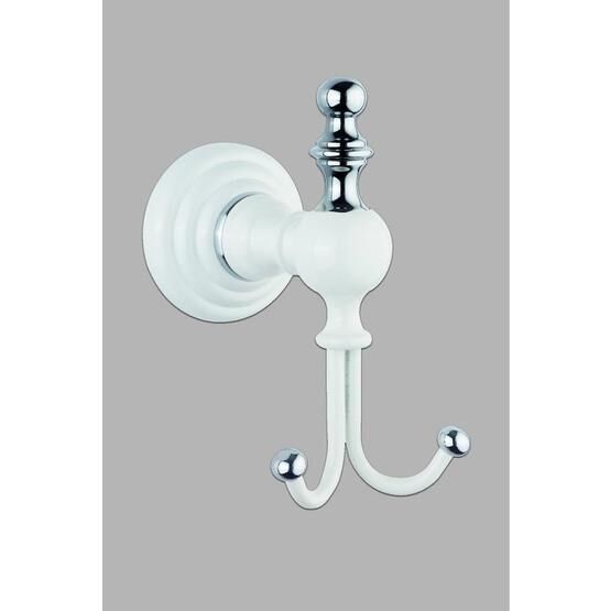 Saray Banyo Artemis Beyaz Krom İkili Bornozluk