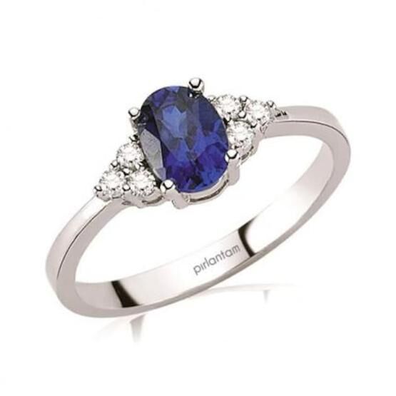 Sare Pırlanta SPFY-0130 Pırlanta Safir Yüzük