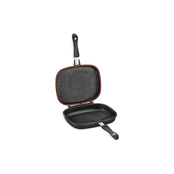 Schafer Kare Double Grıll Pan 34 cm Kare Çift Taraflı Tava 2 Parça Siyah Elektrikli Izgara-Barbeküler Fiyatı