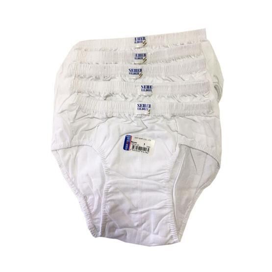 Seher Yıldızı Beyaz Erkek Çocuk 12'li Slip Külot