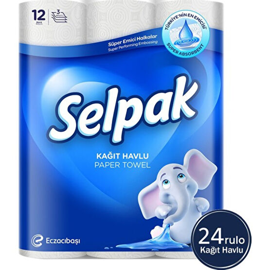 Selpak Kağıt Havlu 12 Rulo 2 Li Paket 24 Rulo Kağıt Havlu Fiyatı