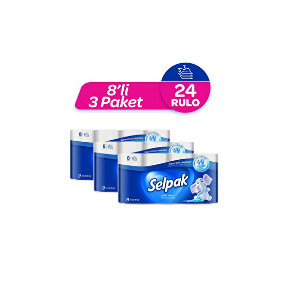 Selpak Kağıt Havlu 24lü (8x3) Kağıt Havlu Fiyatı