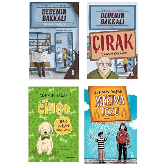 Şermin Yaşar 4 Kitap Set (Dedemin Bakkalı, Dedemin Bakkalı Çırak, Abartma Tozu, Cingo) Çocuk Roman Fiyatı