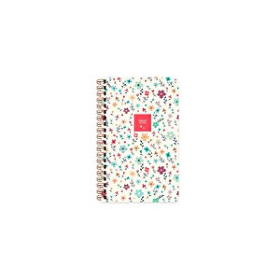 Sert Kapak Düz Spiralli Çiçek Defter Krem Çiçek 13x21 Spiralli Defter Fiyatı