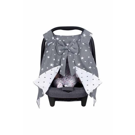 Sevi Bebe Fiyonklu Gri Yıldız Anakucağı Örtüsü
