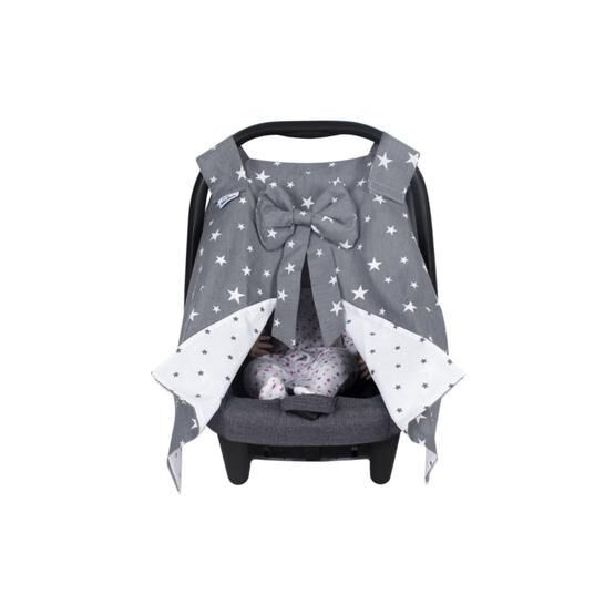 Sevi Bebe Fiyonklu Gri Yıldız Anakucağı Örtüsü