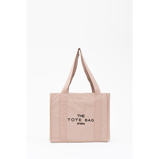 SHAKA Vizon U45 Çıt Çıt Kapatmalı The Tote Bag Işlemeli Kanvas Kumaş Günlük Kadın Kol Ve Omuz Çantası 25x3