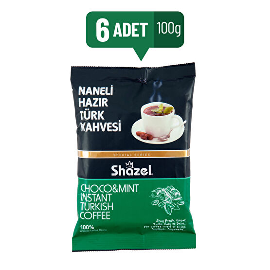 Shazel Naneli Hazır Türk Kahvesi 100 gr X 6 Adet Geleneksel İçecekler Fiyatı