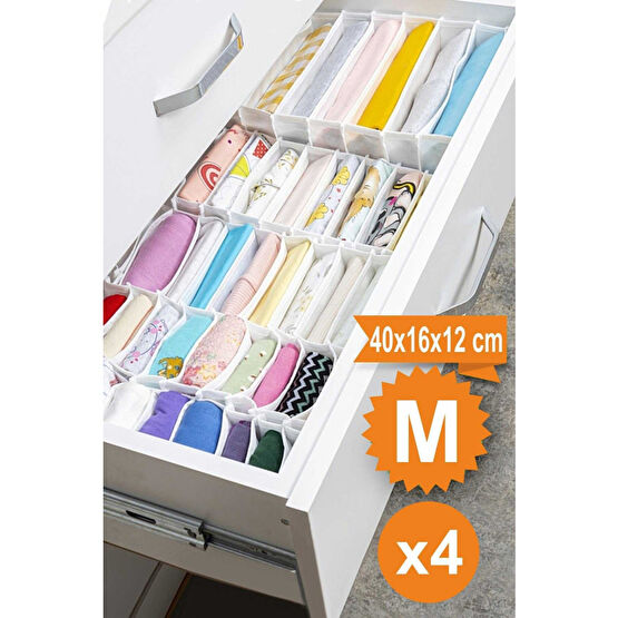 she berrak 4 Adet Medium Çekmece Içi Akordiyon Organizer-16x43x14 Cm* 4 Adet.. Dolap İçi Düzenleyici Fiyatı