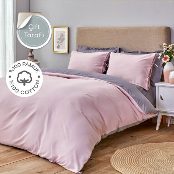 Sheri Home Basic Gül Kurusu Koyu Gri Çift Taraflı Çift Kişilik Nevresim 200X220 Pinkc 769521225403 Bebek Nevresim Takımı Fiyatı
