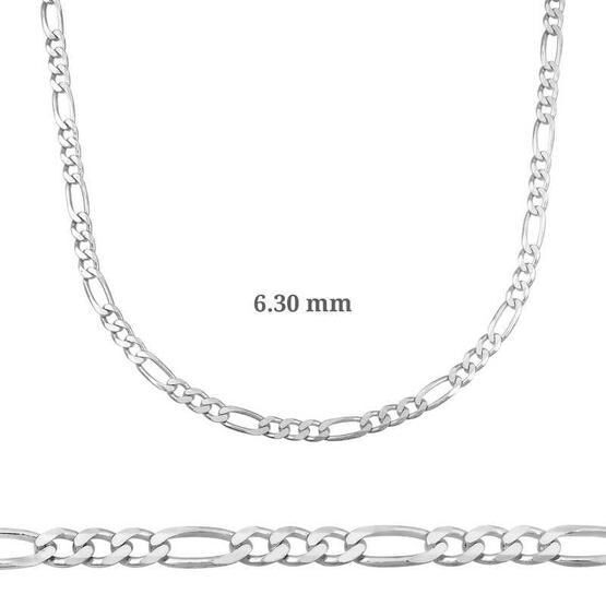 Silverlina 180 Mikron6.30 mm Gümüş Figaro Zincir