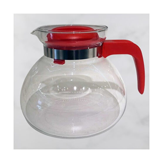 Simax Isıya Dayanıklı Borosilikat Cam Demlik 1.5 Lt.Kırmızı Çay / Çaydanlık Setleri Fiyatı