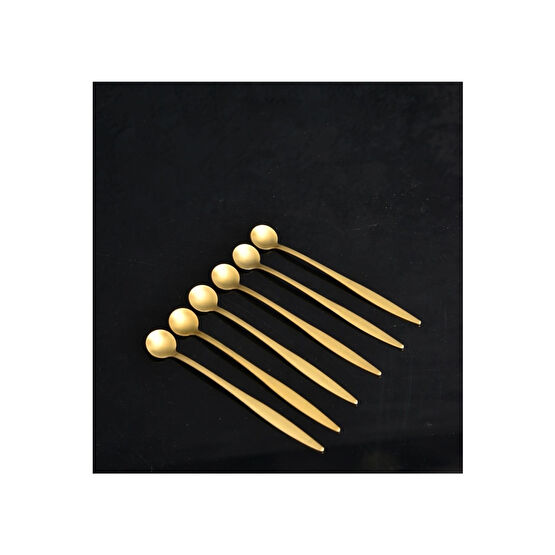 şirin eşyalarım 6 Lı Orkide Mat Gold Çay / Nescafe Kaşığı Çatal / Kaşık / Bıçak Takımları Fiyatı