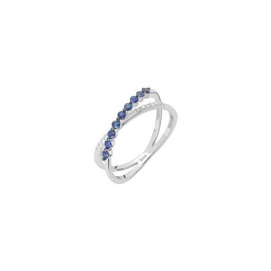 Sirius  0704R0383 Safir Taşlı ve Pırlantalı Orbit Yüzük