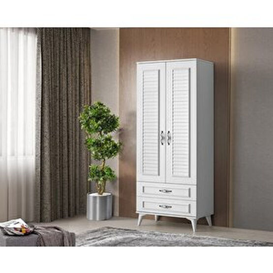 Sivas Gözde Mobilya Asya 2 Kapılı 2 Çekmeceli Gardırop Elbise Dolabı 80x46x195 Bebek Odası Gardırop Fiyatı