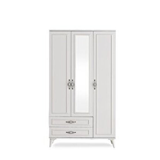 Sivas Gözde Mobilya Irmak 3 Kapılı 2 Çekmeceli Gardrop Elbise Dolabı 120x48x195cm Bebek Odası Gardırop Fiyatı
