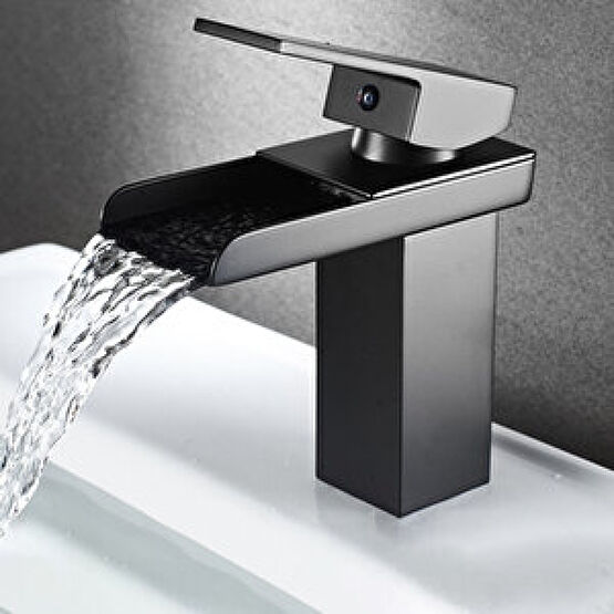 Si̇yah Kare Lavabo Bataryasi Yeni̇ Şelale Model Yüksek Kali̇te Lüks Lavabo Musluğu Çi̇ft Gi̇ri̇şli̇ Armatür Bataryalar Fiyatı