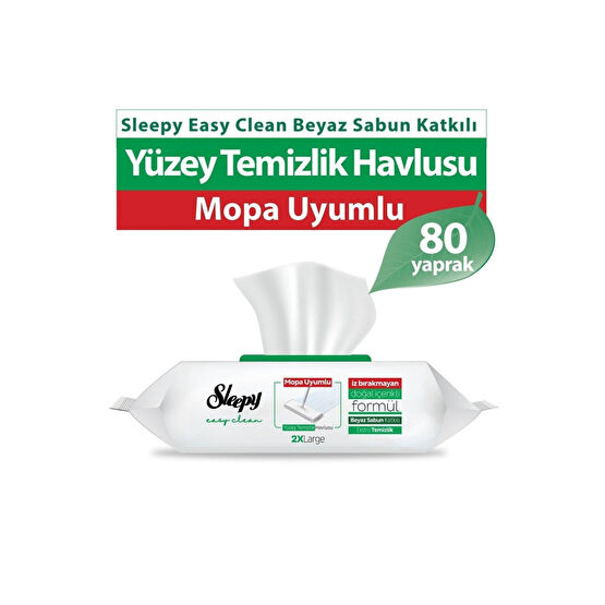 Sleepy Easy Clean Beyaz Sabun Katkılı Mopa Uyumlu Yüzey Temizlik Havlusu 80 Yaprak Islak Mendil Fiyatı