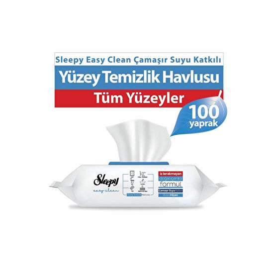 Sleepy Easy Clean Çamaşır Suyu Katkılı Yüzey Temizlik Havlusu 100 Yaprak Islak Mendil Fiyatı