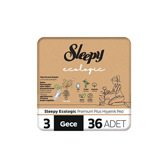 Sleepy Ecologic Premium Plus Hijyenik Ped Gece 36 Adet Ped Hijyenik Pedler ve Tamponlar Fiyatı