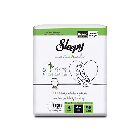 Sleepy Natural Jumbo Külot Bebek Bezi Maxi 4 Numara 96 Adet