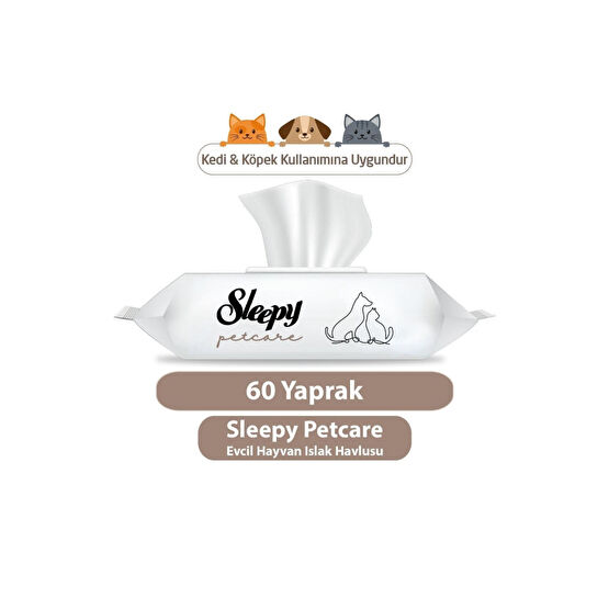 Sleepy Petcare Evcil Hayvan Islak Havlusu 60 Yaprak Islak Mendil Fiyatı
