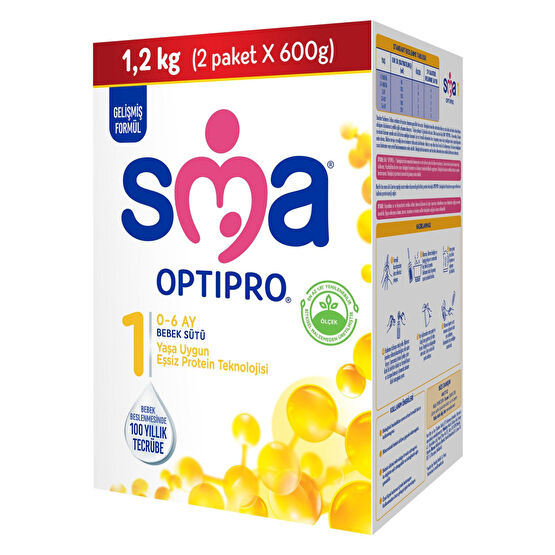 SMA Optipro 1 0-6 Ay Bebek Sütü 1200 gr Bebek Mamaları Fiyatı