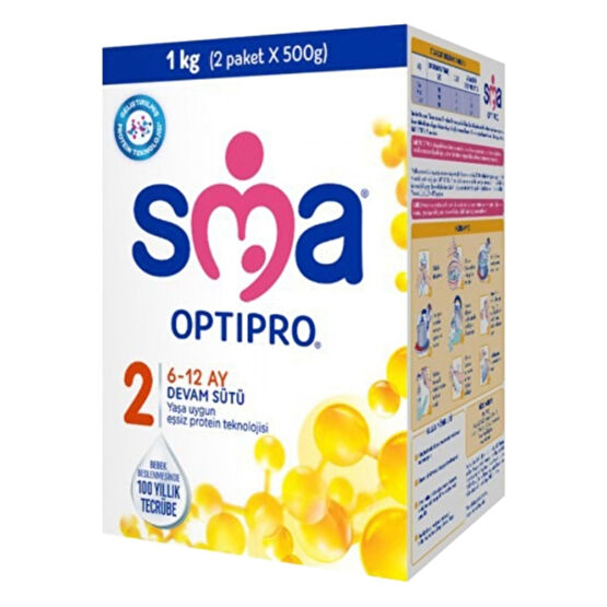 SMA Optipro No:2 1000gr Devam Sütü (6-12 AY) Kutu
