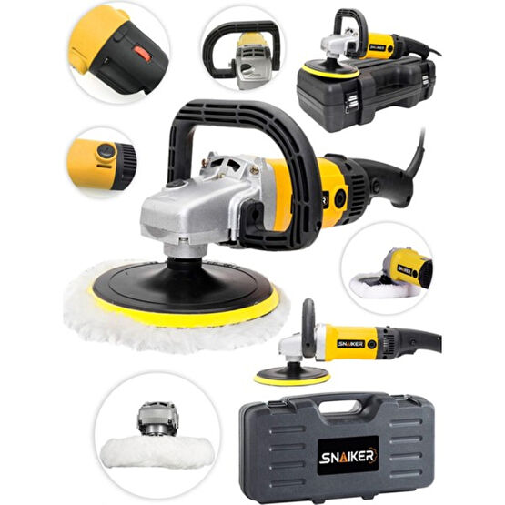 Snaiker Alman S-4200 Watt 6 Kademe Devir Ayarlı Polisaj Makinasi Zımpara Pasta Cila Makinesi Sarı Cila / Polisaj Makinesi Fiyatı