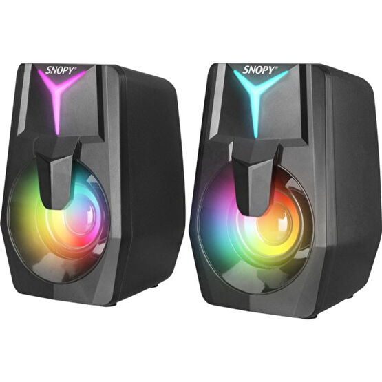 Snopy SN-X22 Style 2.0 Multimedia LED Işıklı 3W-2 Siyah USB Gaming Speaker Bilgisayar Speaker Fiyatı
