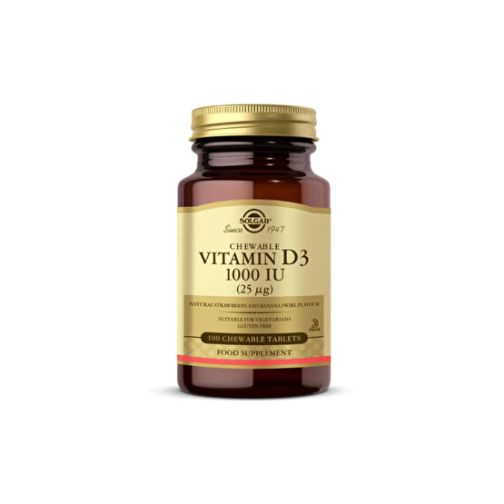 Solgar Vitamin D3 1000 Iu 100 Çiğnenebilir Form Sağlık / Diyet Fiyatı
