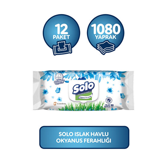 Solo Islak Havlu Okyanus Ferahlığı 12li Set 1080 Yaprak Islak Mendil Fiyatı