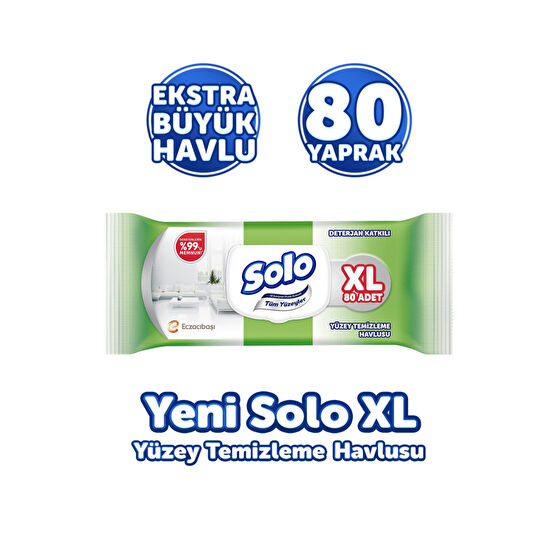 Solo Tüm Yüzeyler Islak Temizleme Havlusu Xl 80 Yaprak