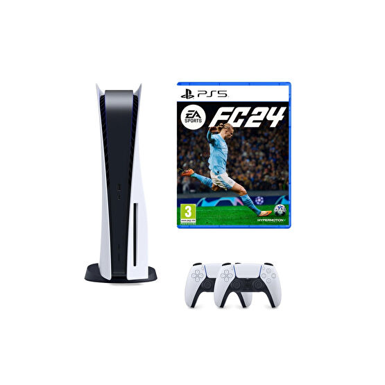 Sony Playstation 5 Disk li + 2. DualSense Kol + Ps5 EA SPORTS FC 24 Playstation Oyun Konsolu Fiyatı