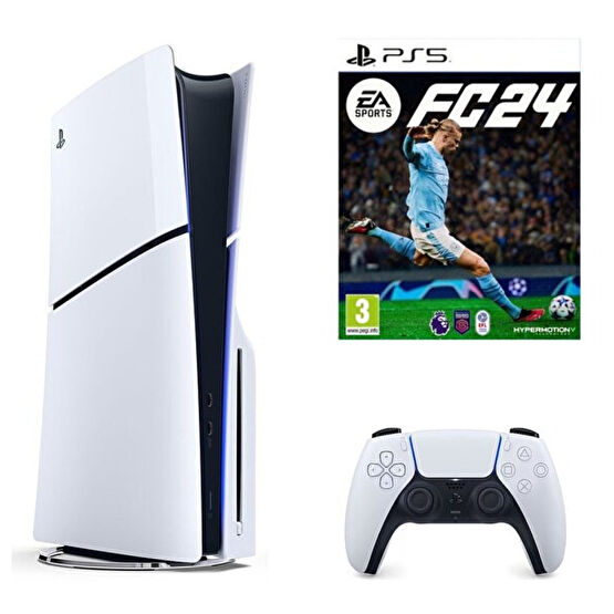 Sony Playstation 5 Slim CD Edition + Ps5 Fifa FC 24 Oyun Konsolu (İthalatçı Garantili) Playstation Oyun Konsolu Fiyatı