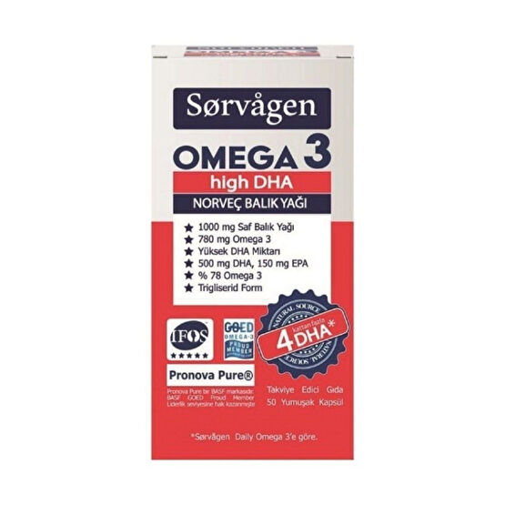 Sorvagen Omega 3 High Dha 1000 Mg Balık Yağı 50 Kapsül Balık Yağı / Omega 3 - 6 - 9 Fiyatı
