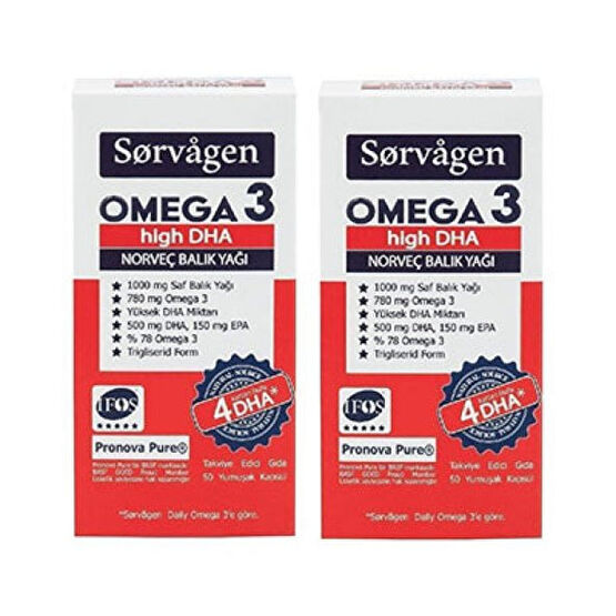 Sorvagen Omega-3 High Dha Norveç Balık Yağı 50 Kapsül 2Li Paket Kişisel Bakım Gereçleri Fiyatı