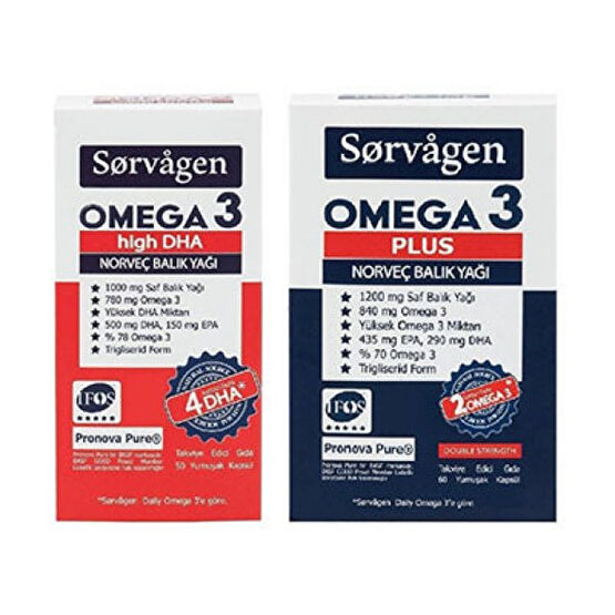 Sorvagen Omega-3 High Dha & Omega-3 Plus Kişisel Bakım Gereçleri Fiyatı