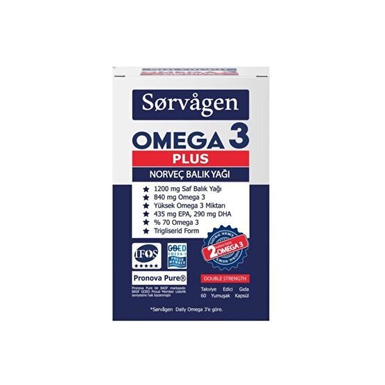 Sorvagen Omega 3 Plus 1200 Mg Balık Yağı 60 Kapsül