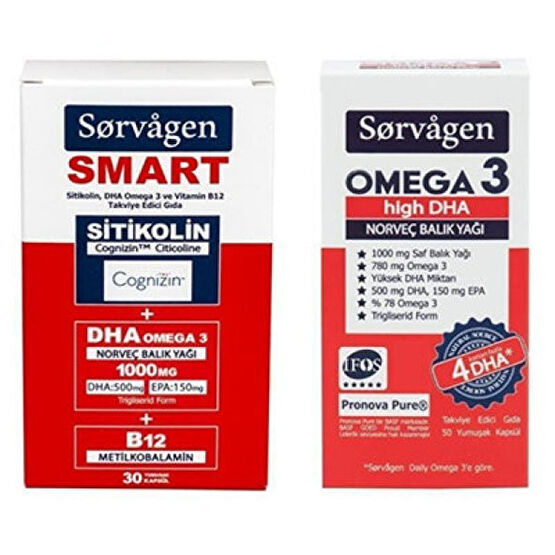 Sorvagen Smart Sitikolin 30 Kapsül & Omega 3 High Dha 50 Kapsül Kişisel Bakım Gereçleri Fiyatı