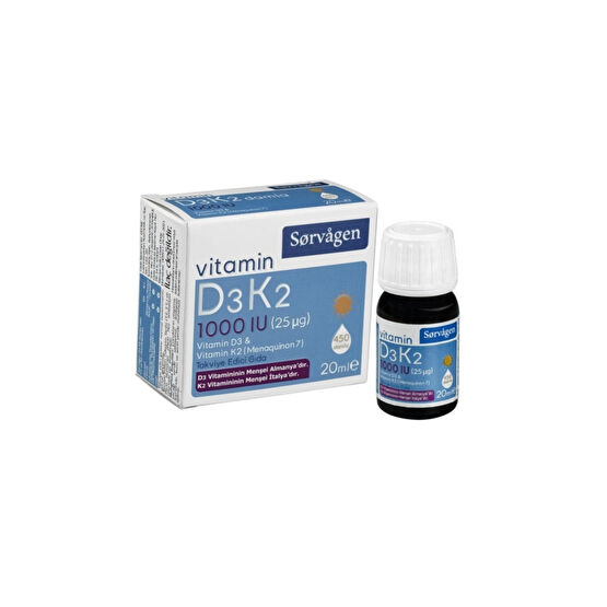 Sorvagen Vitamin D3k2 Damla 20 Ml (1000 Iu) Sağlık / Diyet Fiyatı