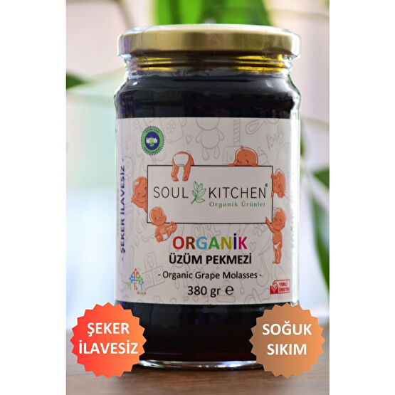 Soul Kitchen Organik Ürünler Organik Bebek Üzüm Pekmezi 380gr (SOĞUK SIKIM) (ŞEKER İLAVESİZ) Tahin Pekmez ve Helva Fiyatı
