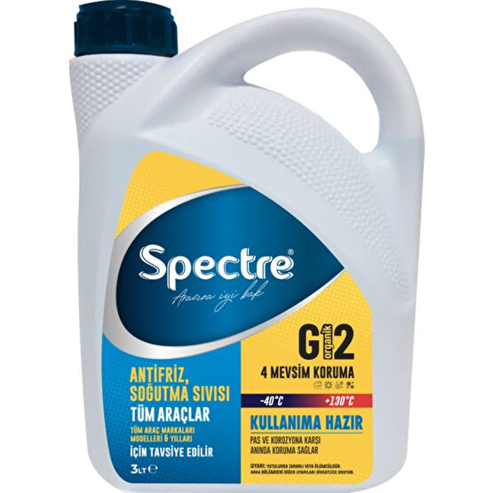 Spectre G12 Organik Mavi Antifriz 3 lt -40 Derece Antifiriz Fiyatı